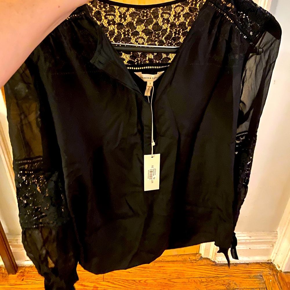 Black Rebecca Taylor Silk Blouse